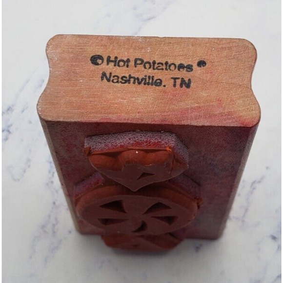 Peppermint Candy Christmas Starlight Mint Hot Potatoes Wood Mounted Rubber Stamp - Picture 5 of 7